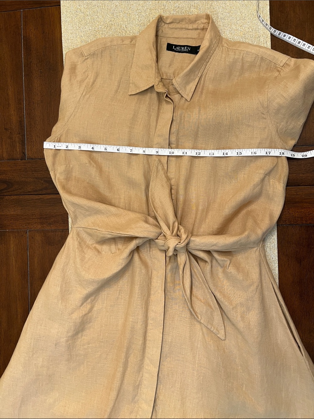 ❤️ Lauren Ralph Lauren Linen Tie-Waist Midi Dress - Picture 6 of 15